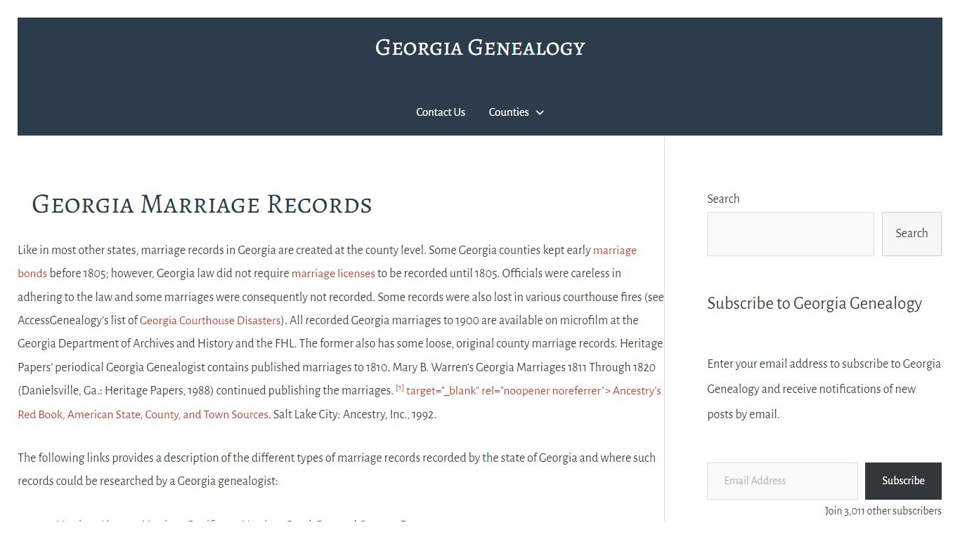 Georgia Marriage Records – Georgia Genealogy